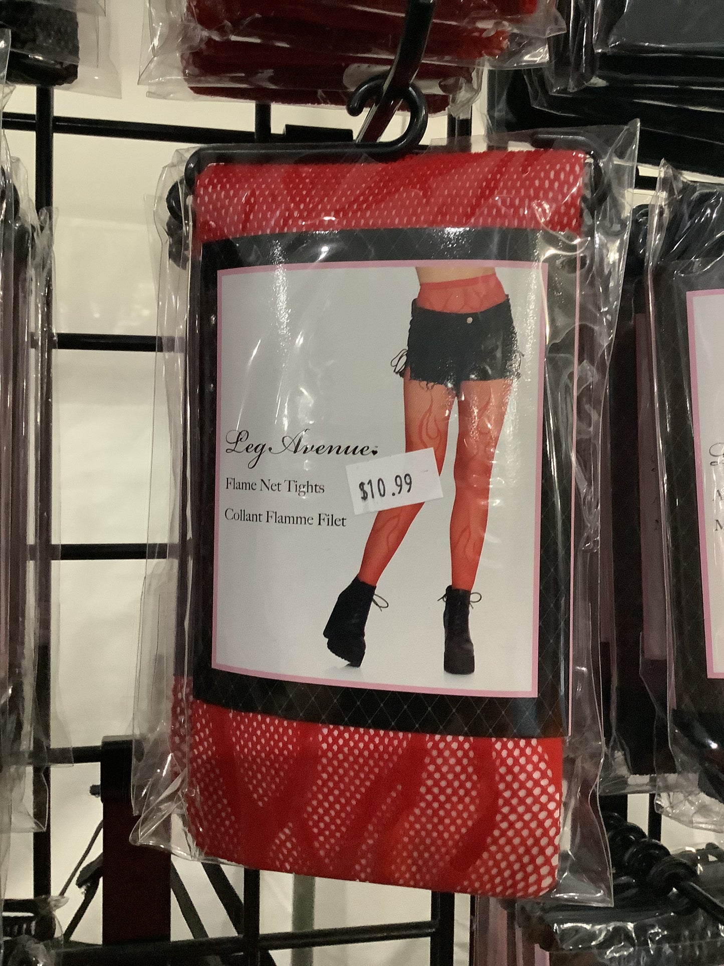 Flame Net Tights Red- One Size