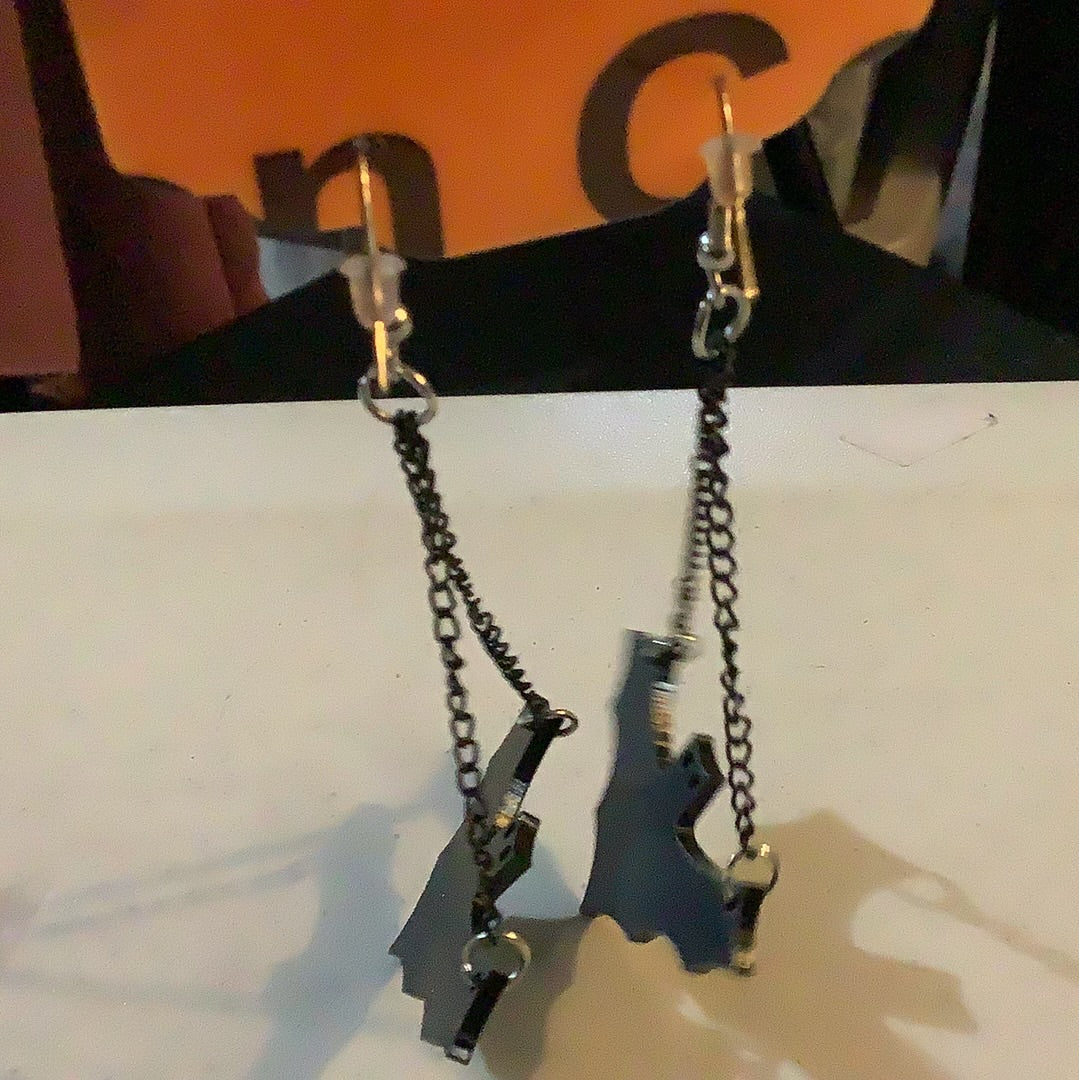 Lg Dangle Bat Earrings