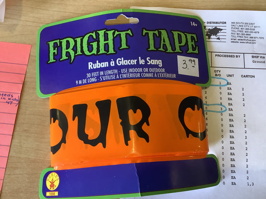 *Fright Tape - Orange- Caution