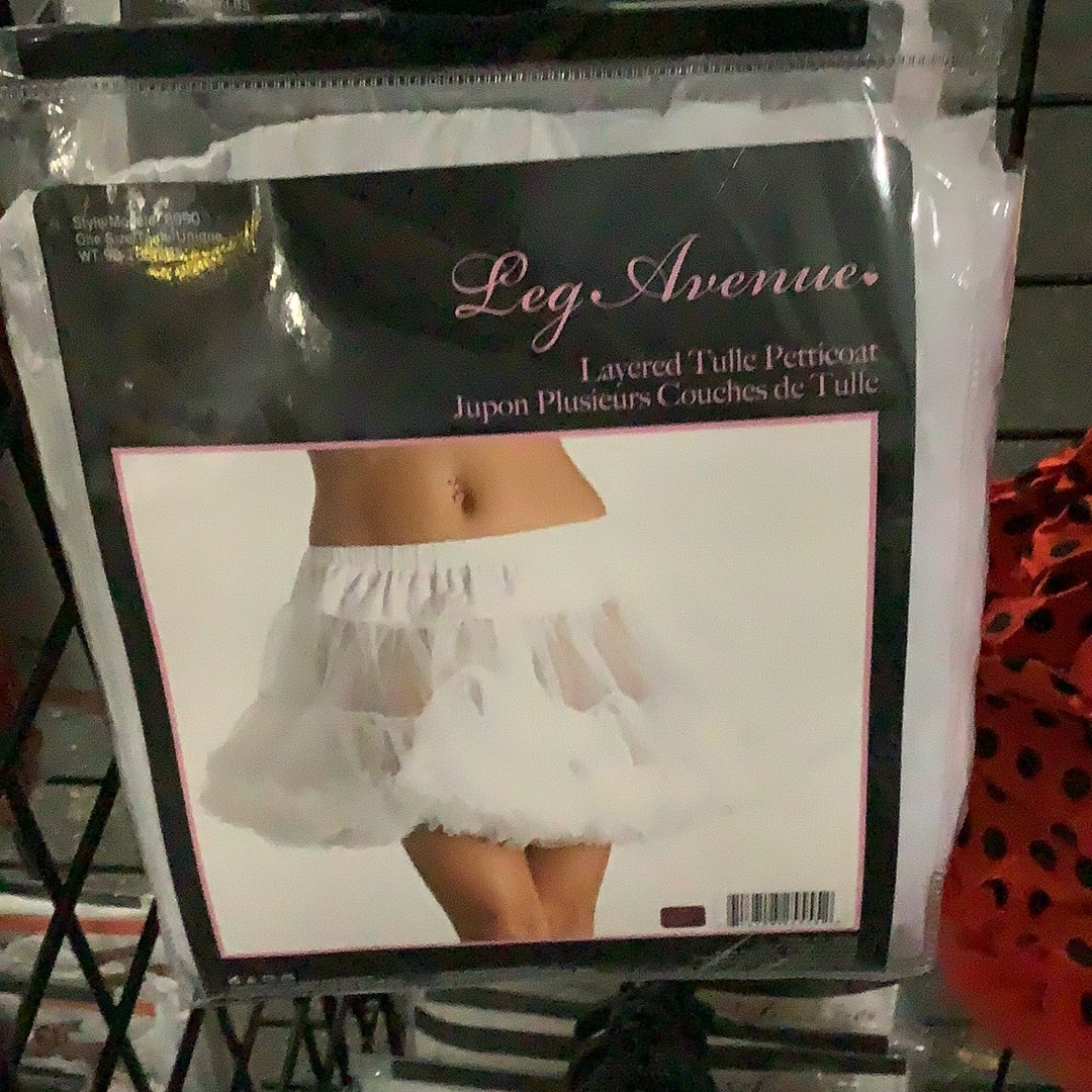 Layered Tulle Petticoat -White (One Size)