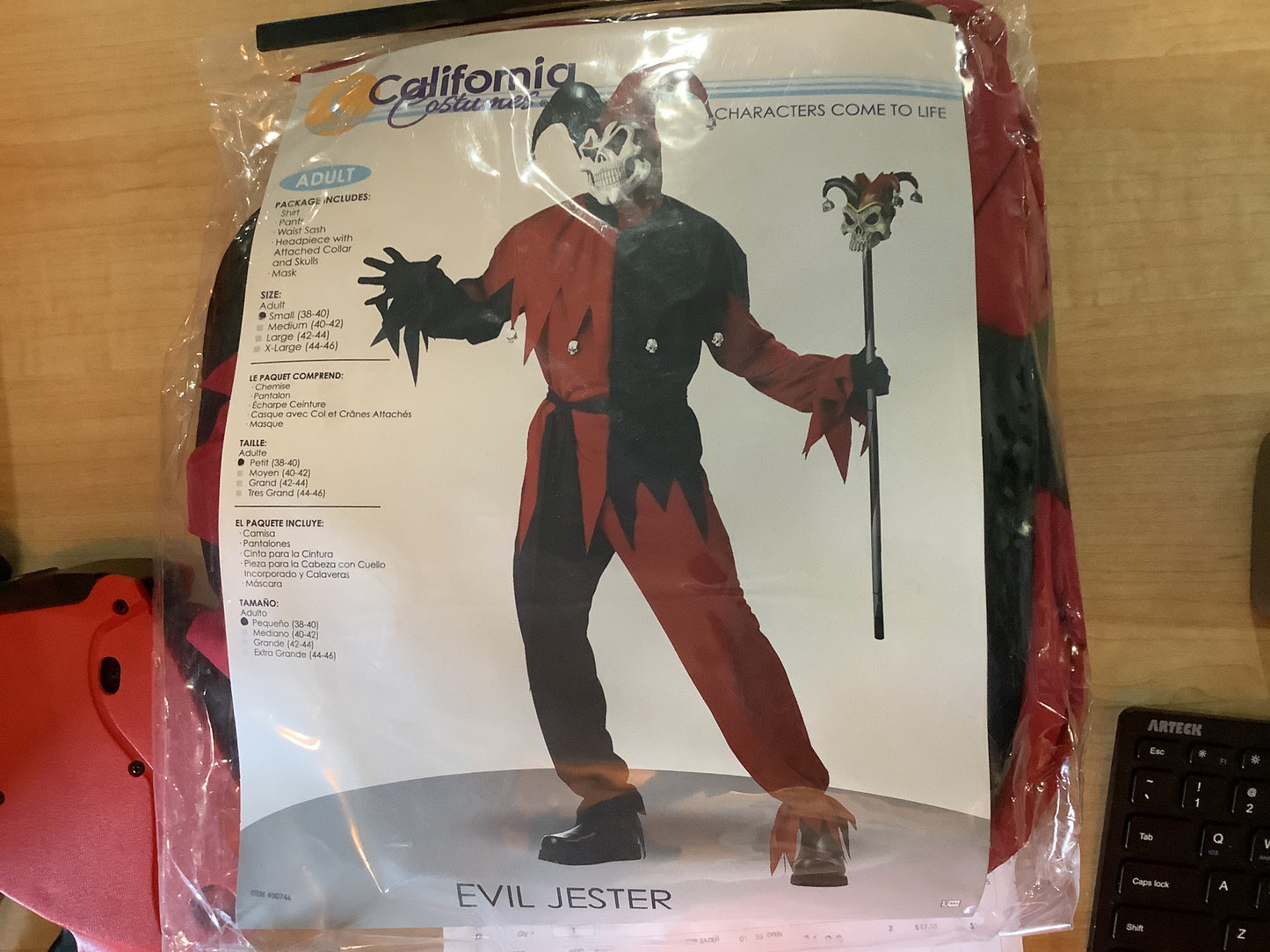 Evil Jester Red/Black - Adult Medium