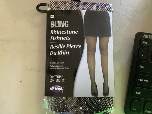 Rhinestone Fishnets - Black