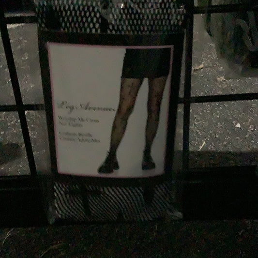 Worship Me Cross Net Tights - Black (One Size)