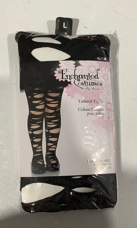 Tattered Tights - Black - Child Large (7-10) Enchanted Costumes