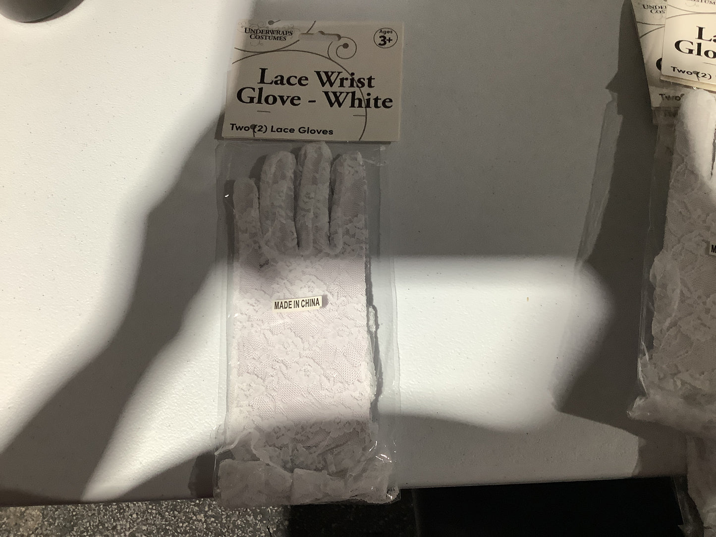 Lace Wrist Gloves - White