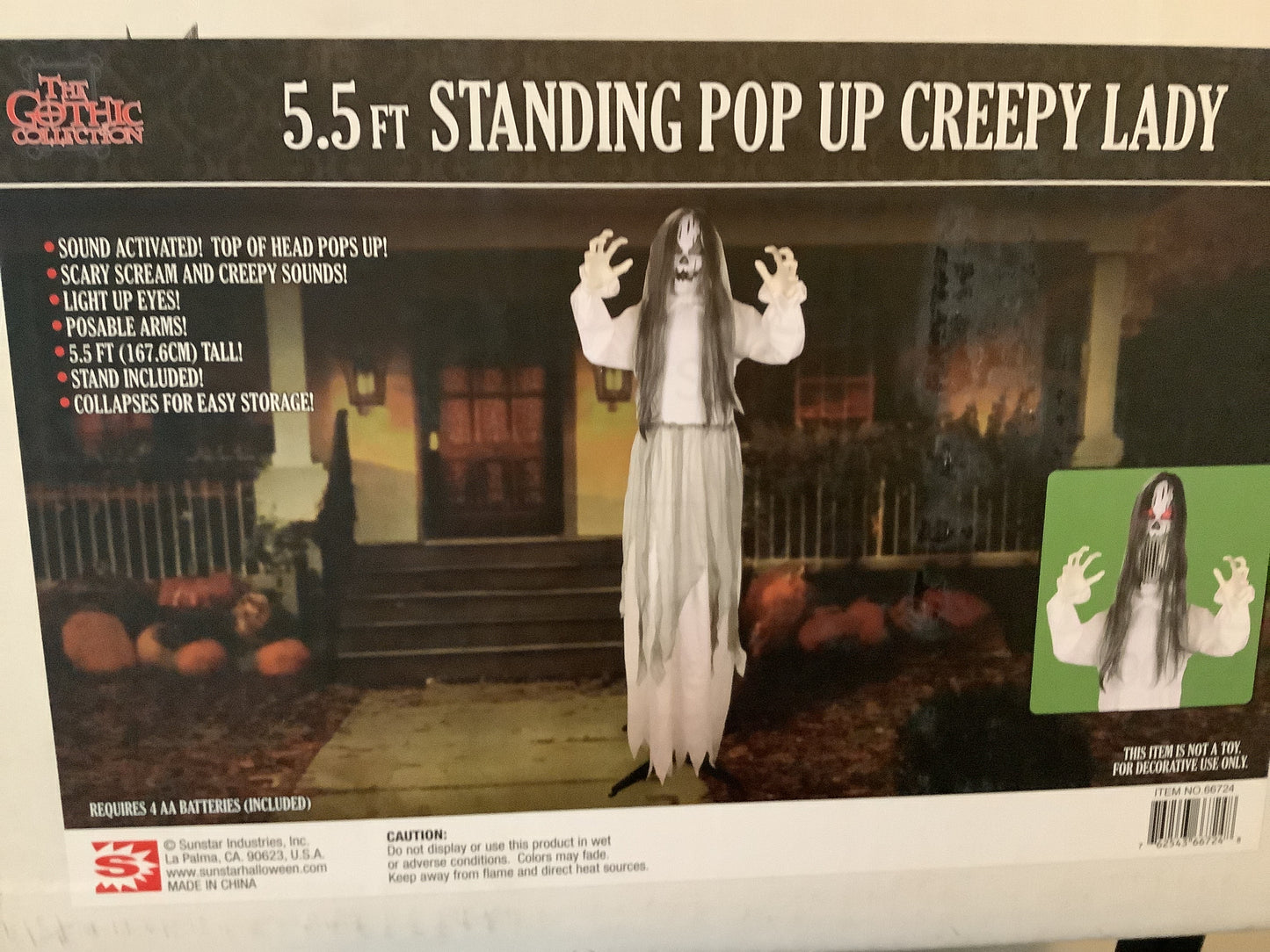5.5ft Standing Pop Up Creepy Lady