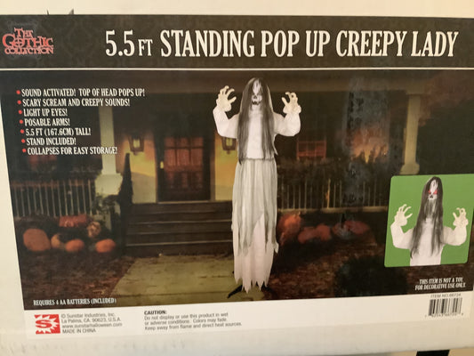 5.5ft Standing Pop Up Creepy Lady