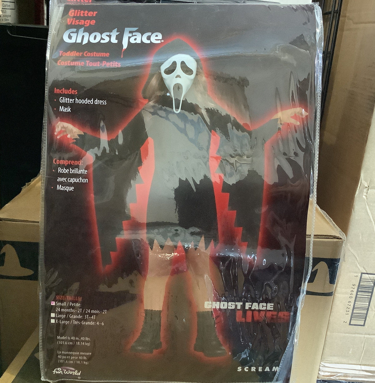 Ghost Face Glitter Dress w/Mask - Toddler Small (24mo - 2T)