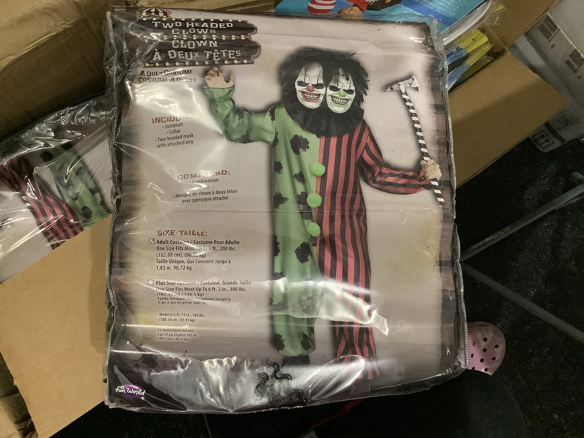 Two Headed Clown - Adult One Size