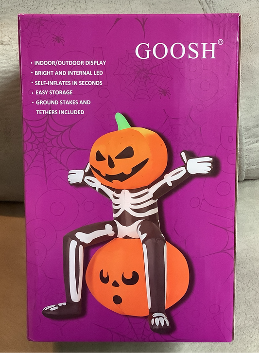 5.2 foot Skeleton on Pumpkin Inflatable