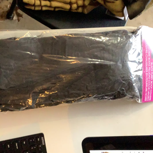 Black Furry Boot Covers