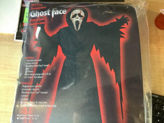 Ghost Face Bleeding Costume w/Mask - Child Medium