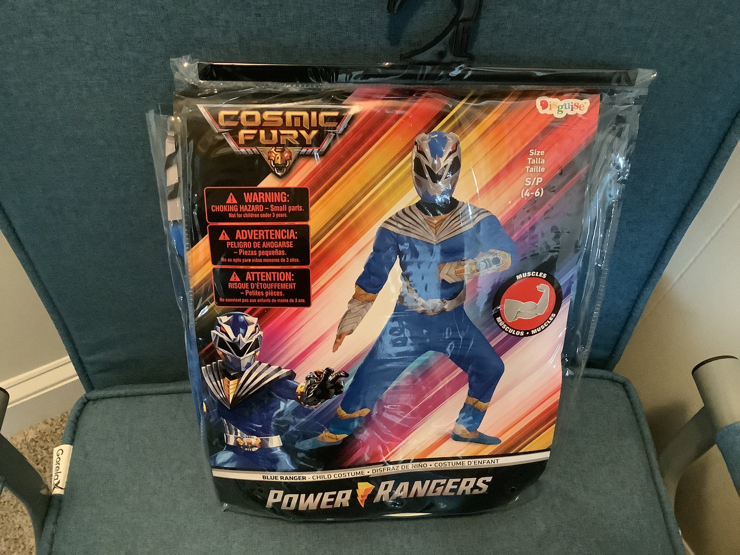 Blue Power Ranger Cosmic Fury Classic Muscle Boys - XS (3T-4T)