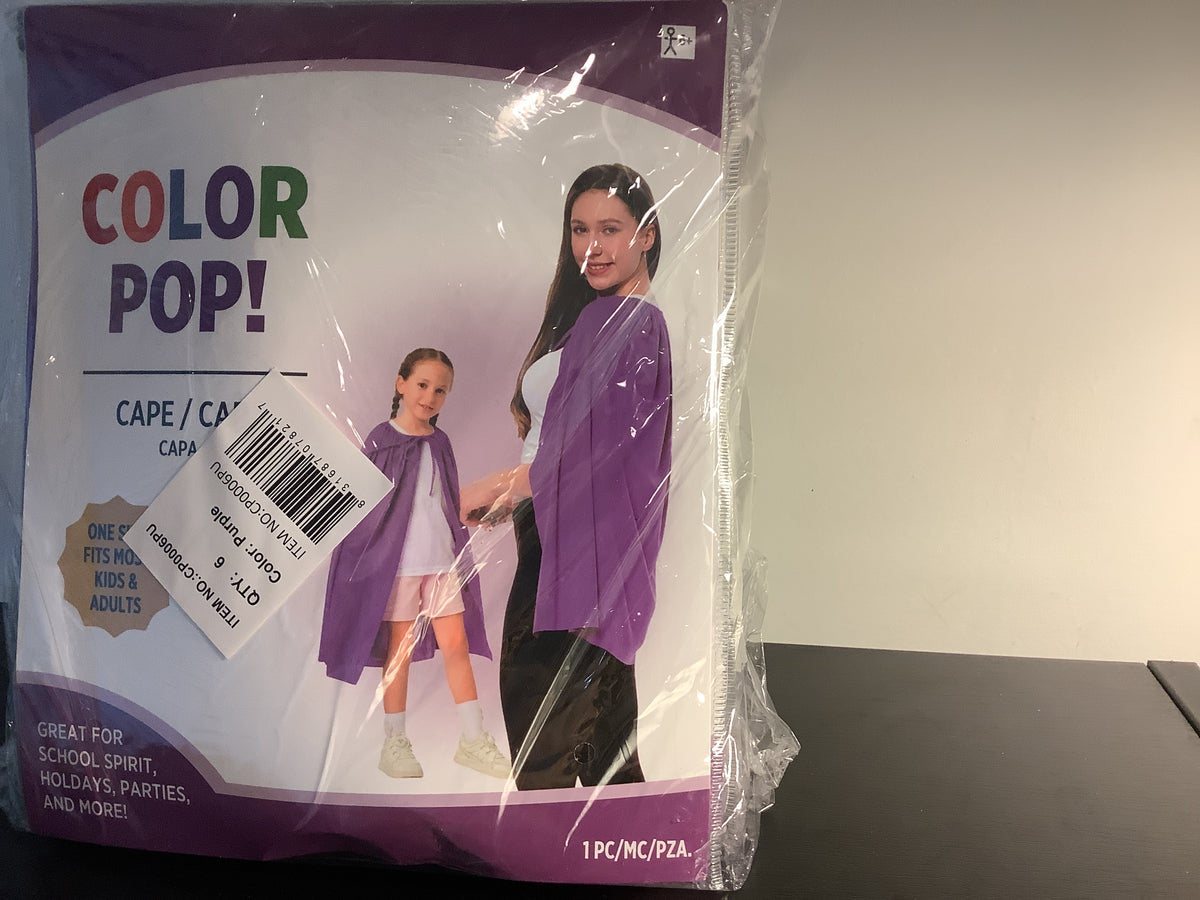 Color Pop Cape - Purple -One Size