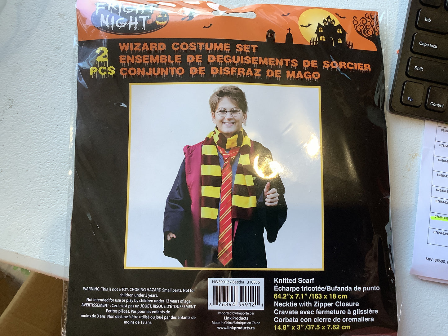 2 pc Wizard Costume Set - Scarf & Necktie - One Size