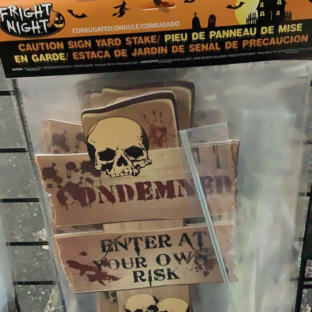 *Caution Sign Yard Stake - Fright Night