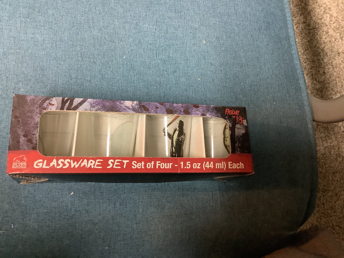 4 pc Friday the 13th Shot Glasses