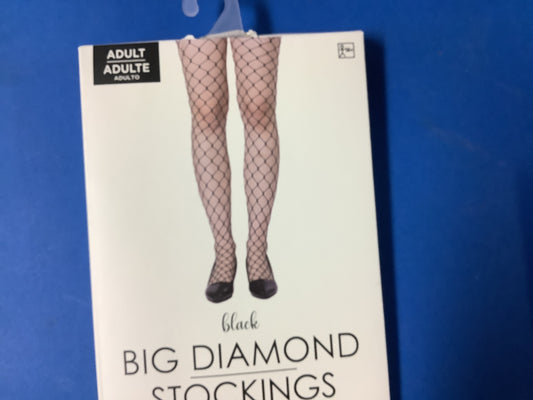 Big Diamond Stockings - Adult - Black