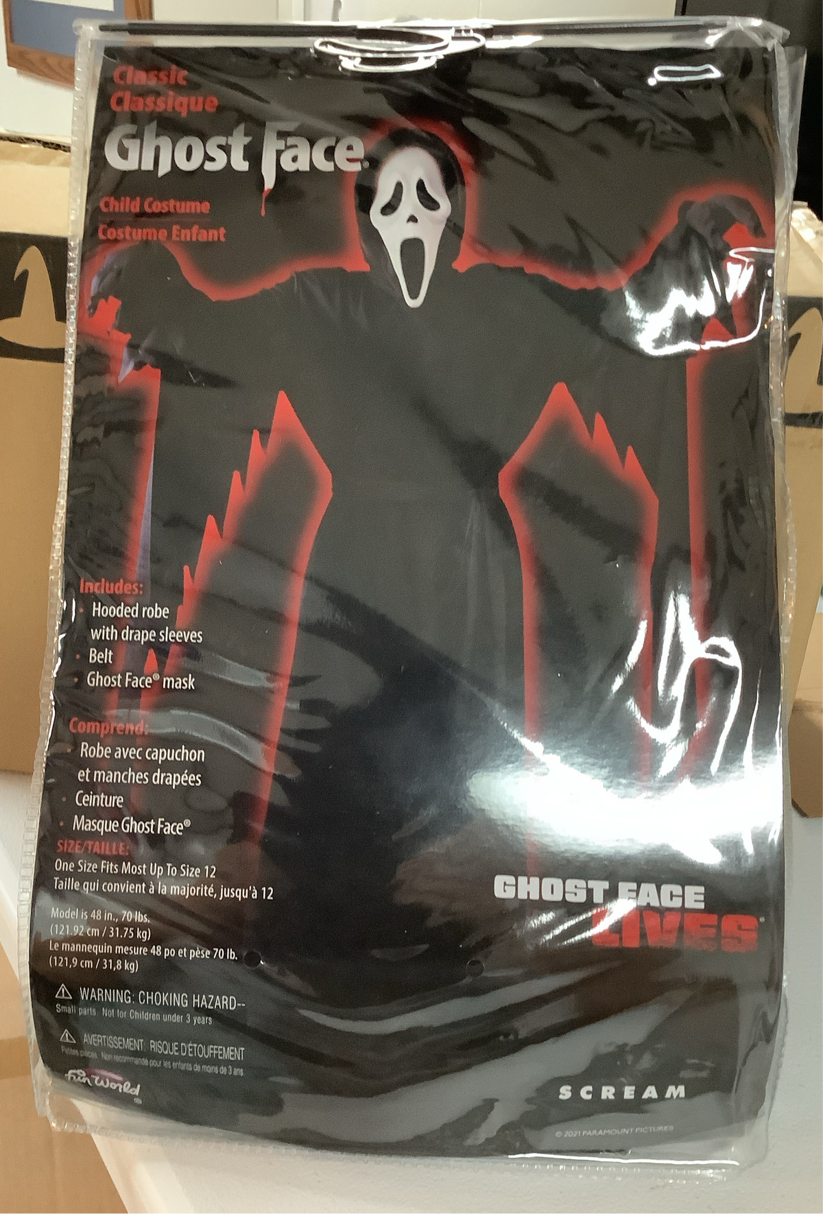 Ghost Face Classic Costume -Child One Size
