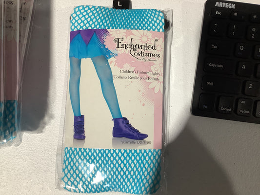 Enchanted Costumes Fishnets - Neon Blue LG