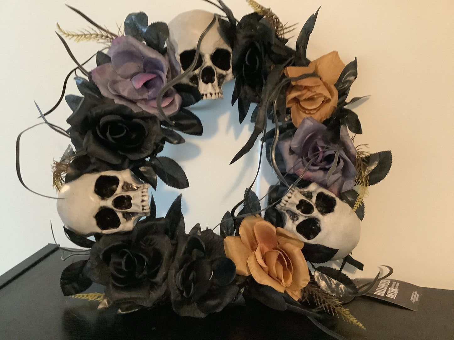 Flower and Skull Wreath