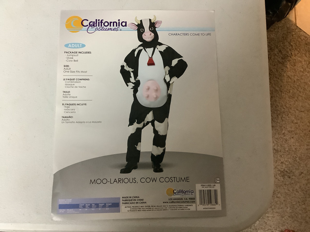 Moo-larious, Cow Costume - Adult One Size