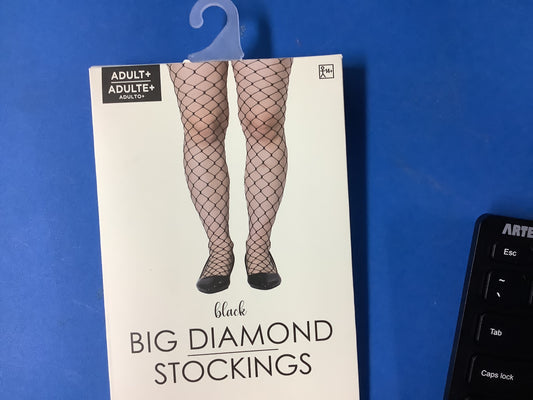 Big Diamond Stockings - Adult Plus - Black