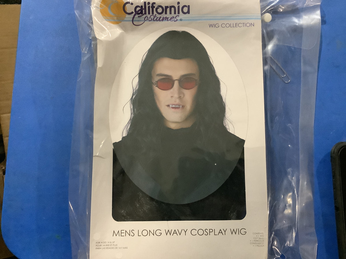 Men’s Long Wavy Cosplay Wig (Black)