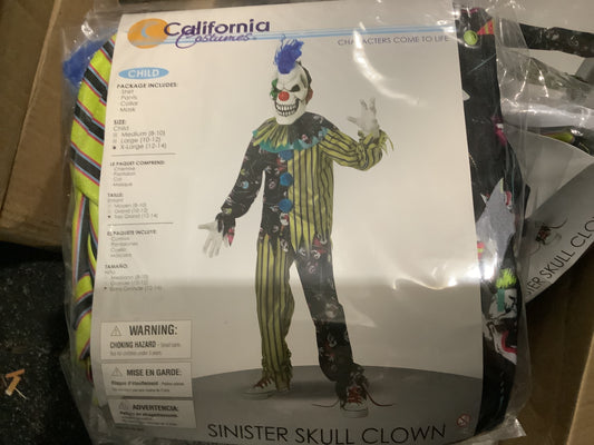 *Sinister Skull Clown - Child Medium (8-10)