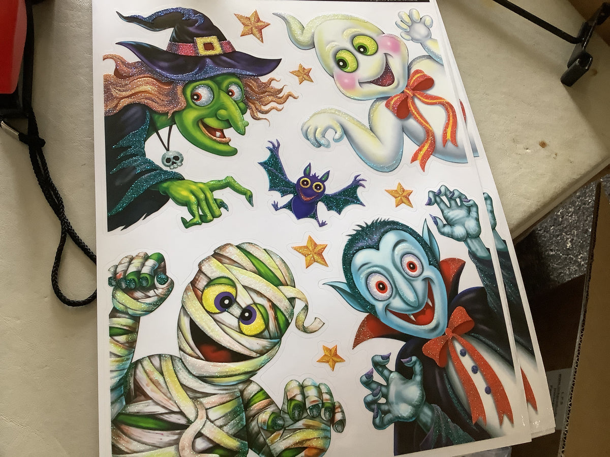 Glitter Window Clings - Characters - Assorted