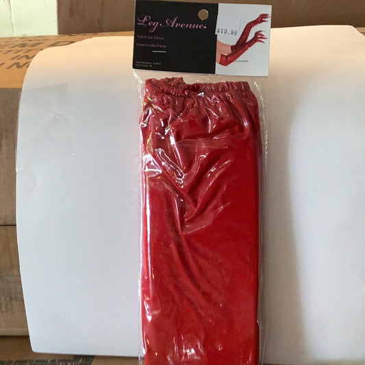 Vinyl Claw Gloves - Red ( One Size)