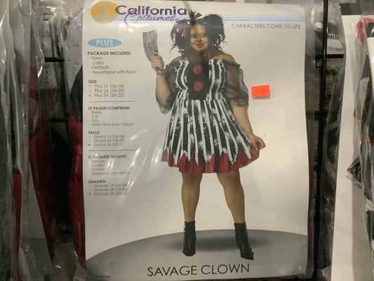 *Savage Clown - Adult Plus 1XL (16-18)