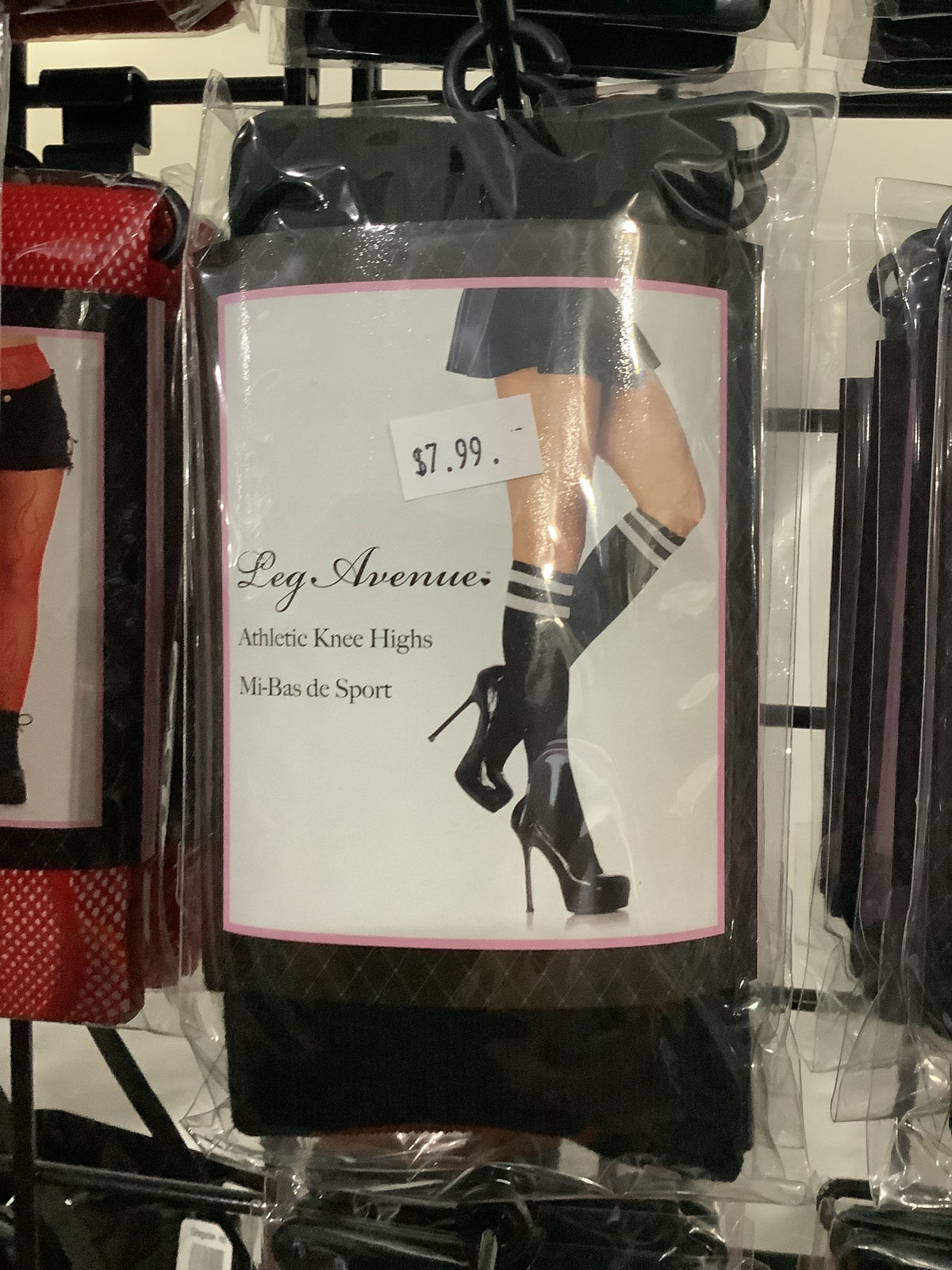 Athletic Knee Highs -Black w/ White Stripe (One Size)