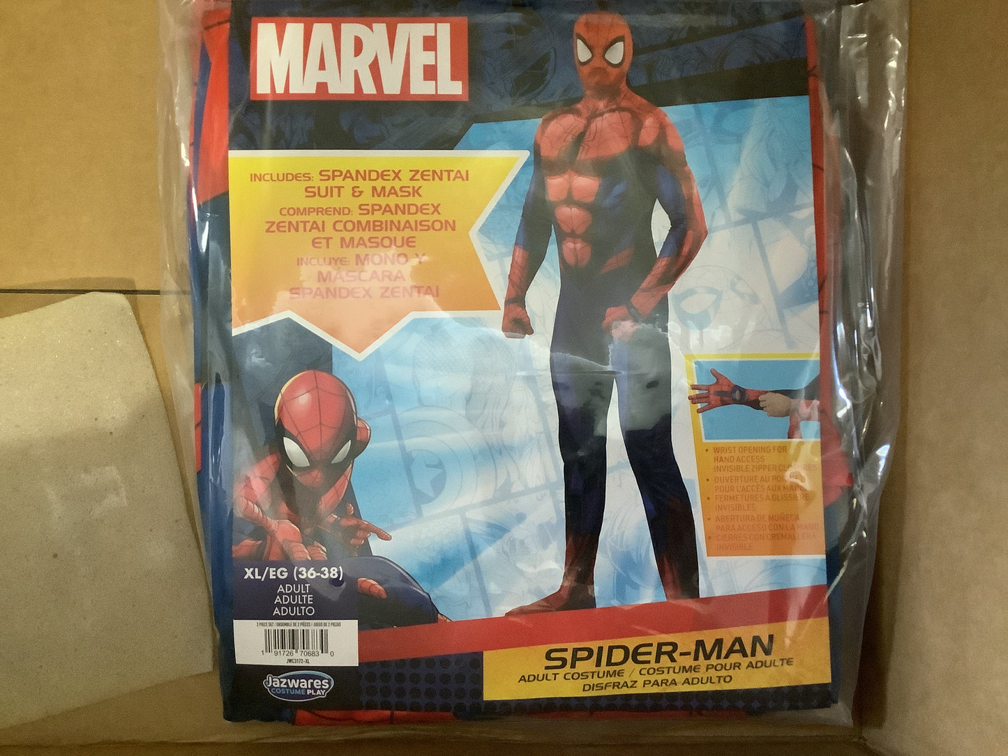 *Marvel Spider-Man Zentai Suit & Mask - Adult XL (36-38)