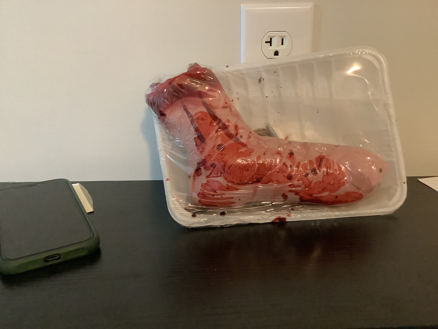 Bloody Foot In Butcher Tray