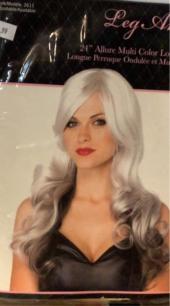 Allure Multi Color Long Wavy Wig 24”- Black & Grey