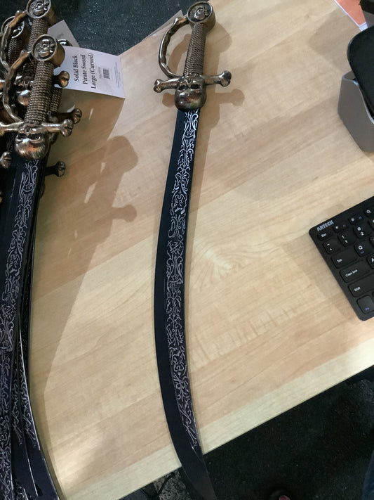 Solid Black Pirate Sword - Large