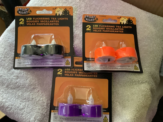 2 LED Flickering Tea Lights - Assorted