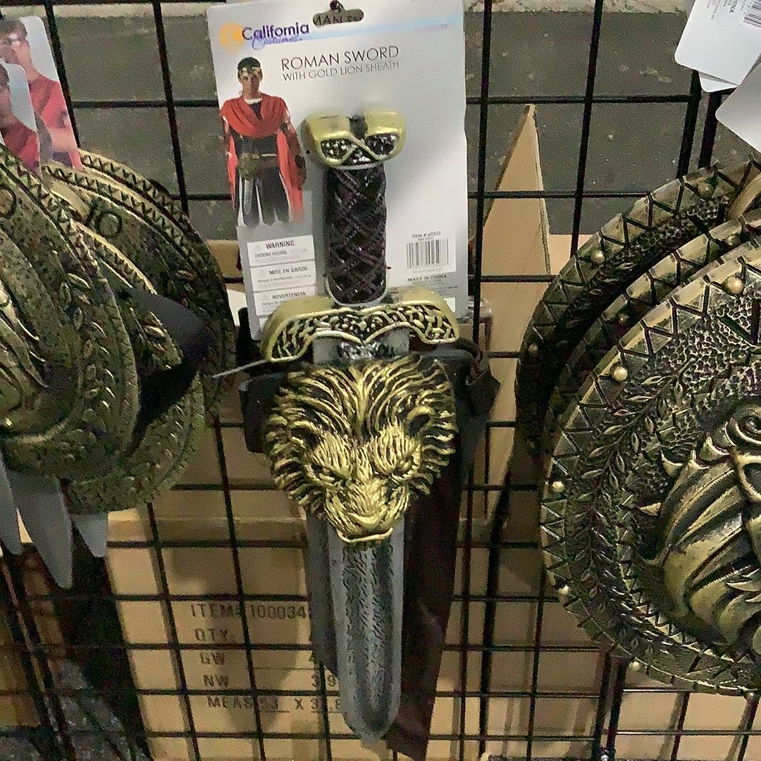 Roman Sword with Gold Lion Sheath