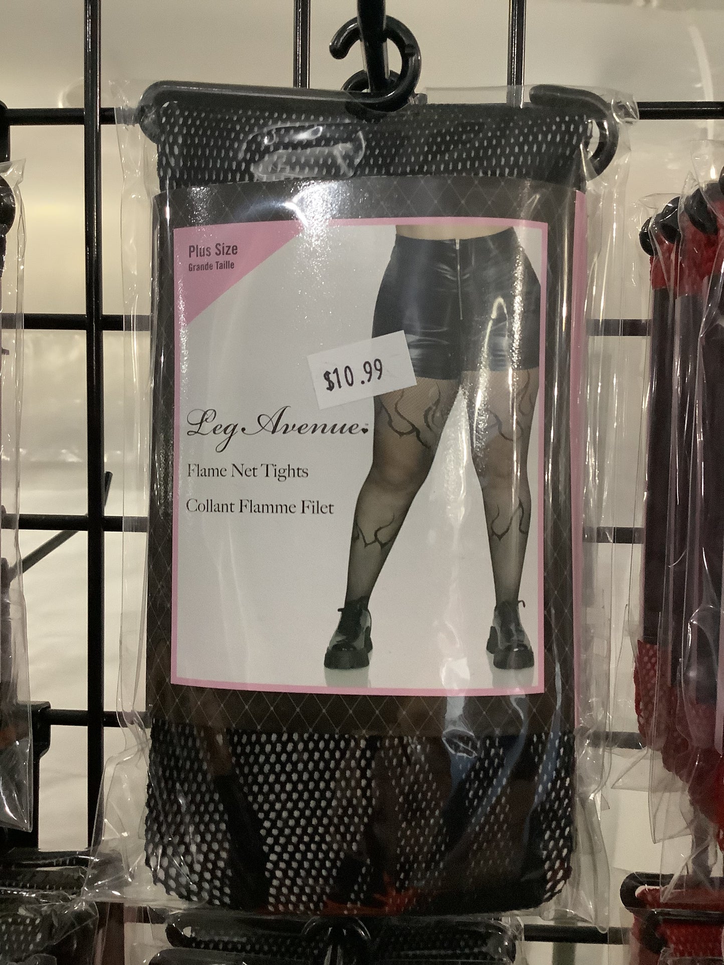 Flame Net Tights - Black - Plus Size