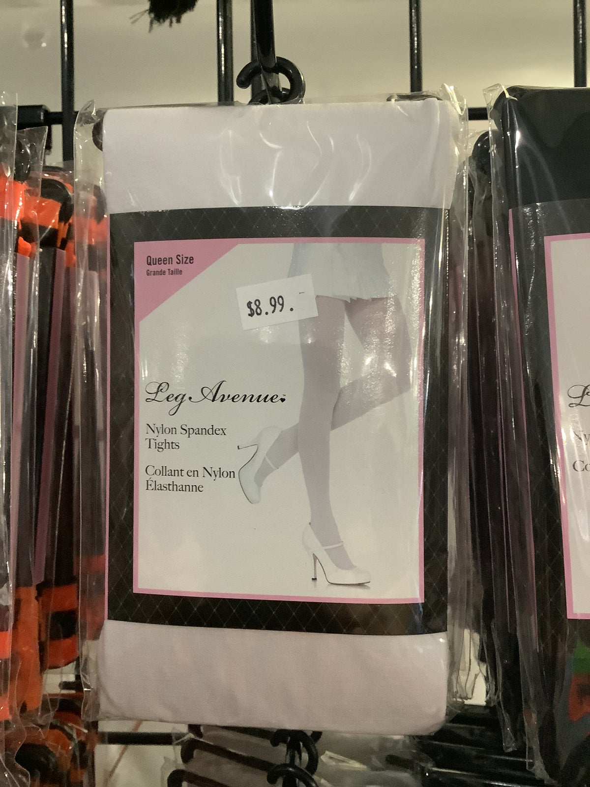 Nylon Spandex Tights -White (Queen Size)