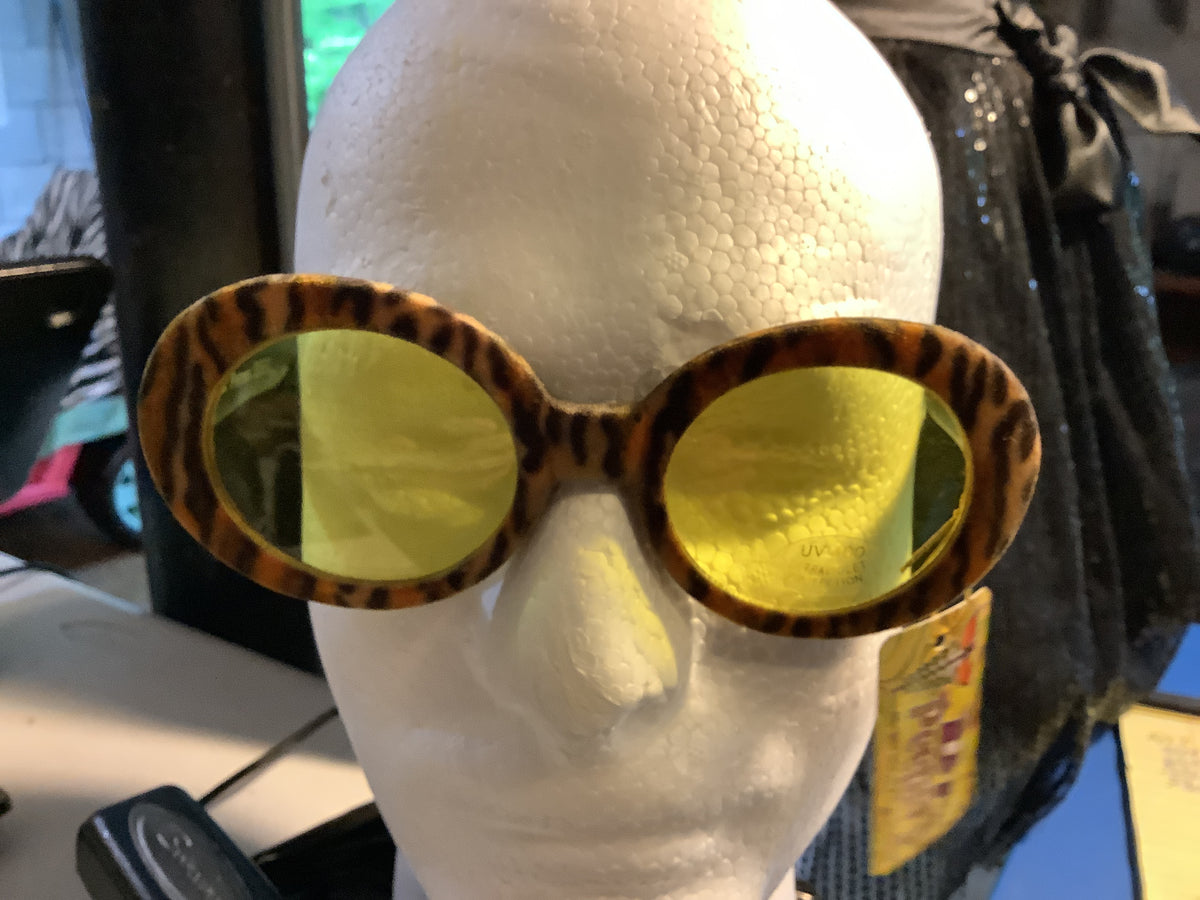 Tiger Print Sunglasses - Yellow Lens