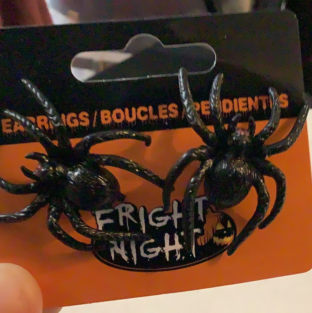 Fright NIGHT Earrings Spider Posts