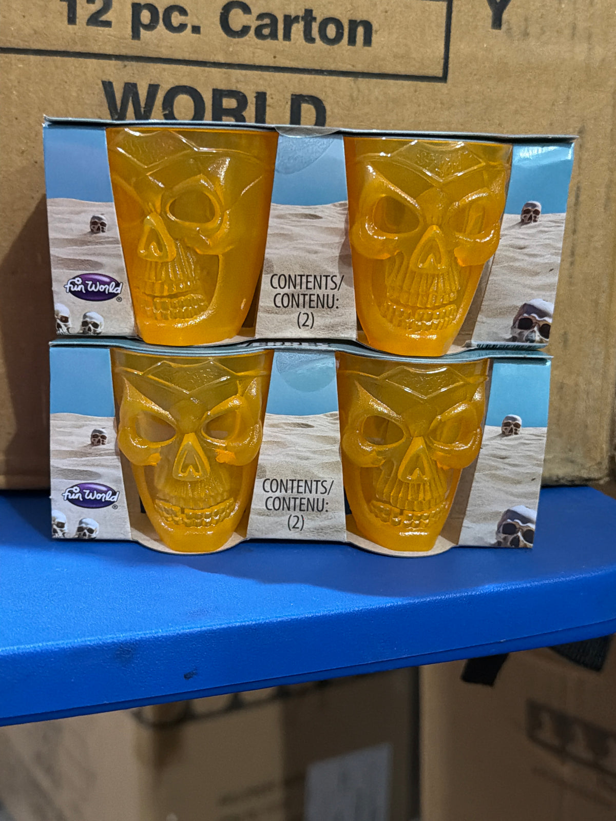 Summerween Skull 2pk Shot Glasses - Orange