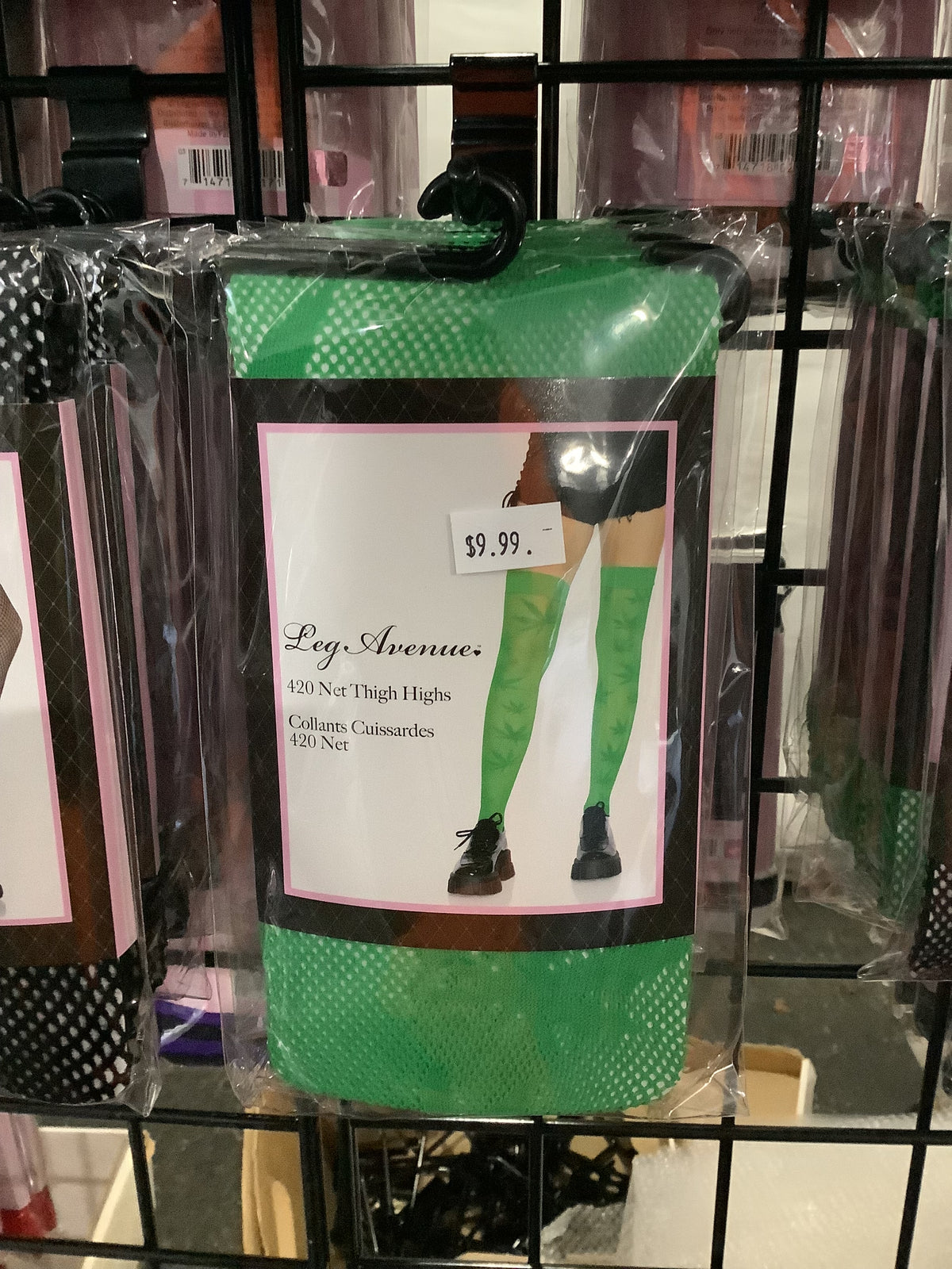 420 Net Thigh Highs - Green (One Size)