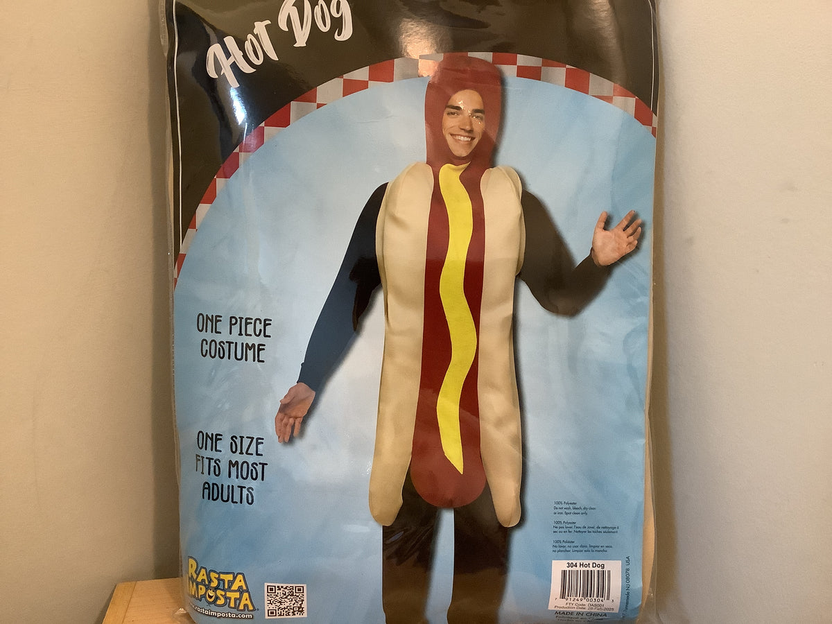 Hot Dog One-Piece Costume - Adult One Size