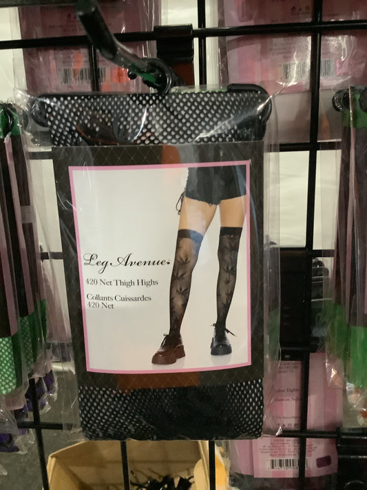 420 Net Thigh Highs - Black (One Size)
