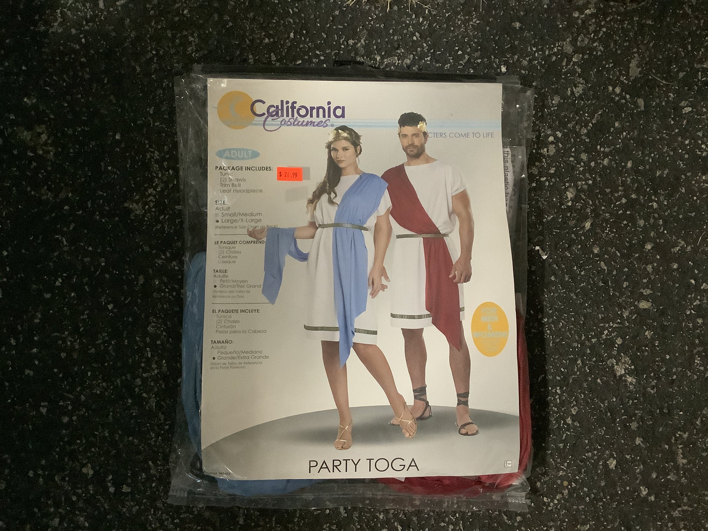 Party Toga- Adult - Blue and Red L/XL
