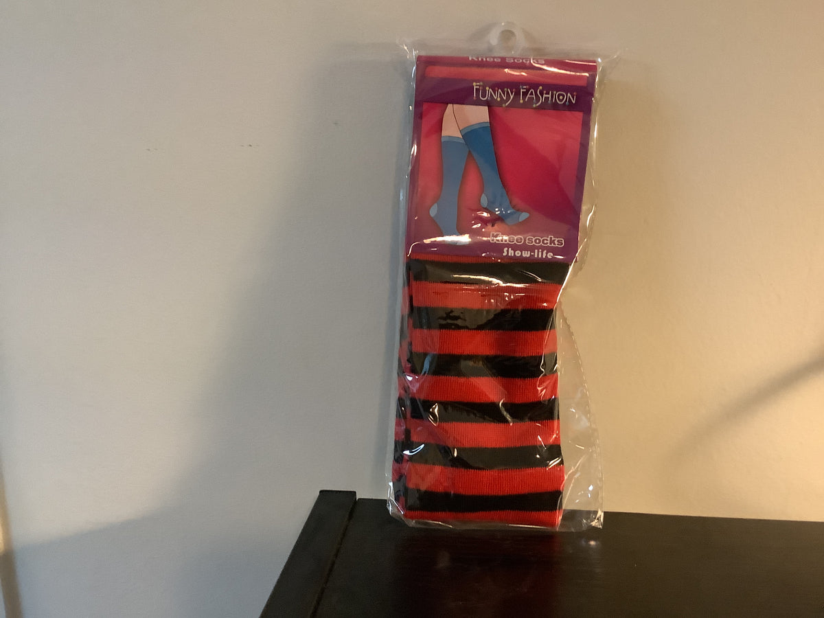 Knee Socks - Red & Black Stripe