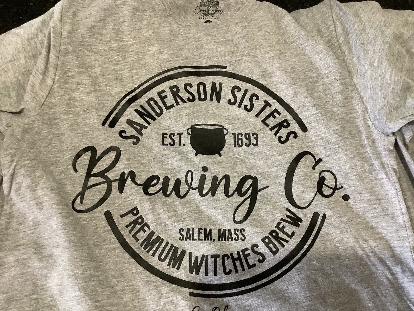 Sanderson sisters brewing co Cora Oakes t shirt grey